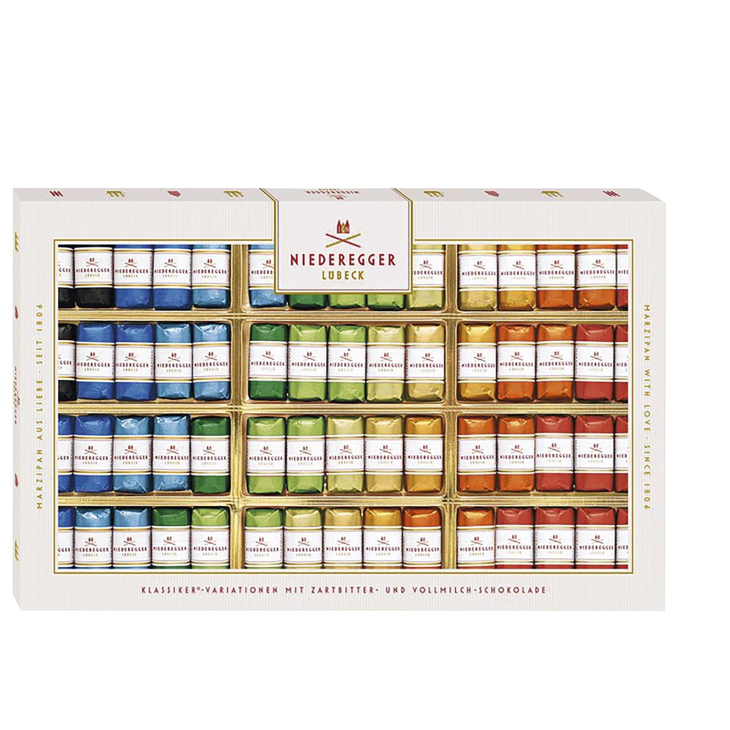 Neideregger Assorted chocolate marzipan mini loaves in gift box - 10 flavours, 750g