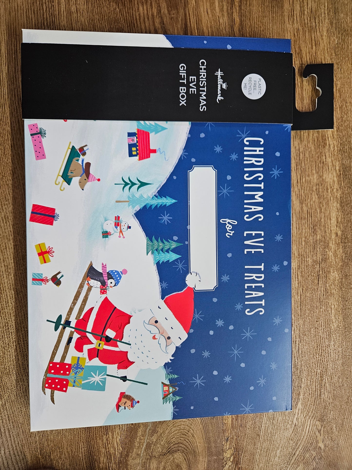 Christmas Eve Box for Kids - Father Christmas and Snowman Illustrated Design