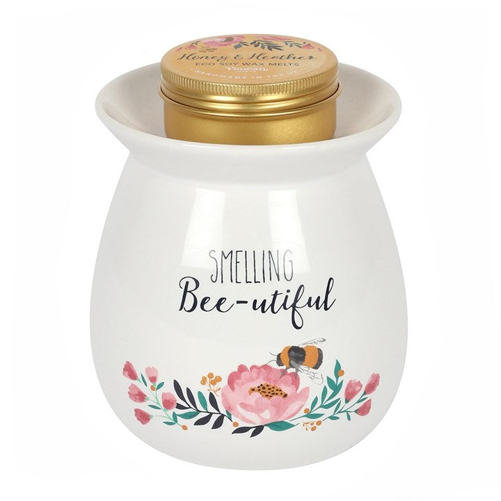LARGE SMELLING BEE-UTIFUL WAX MELT BURNER GIFT SET