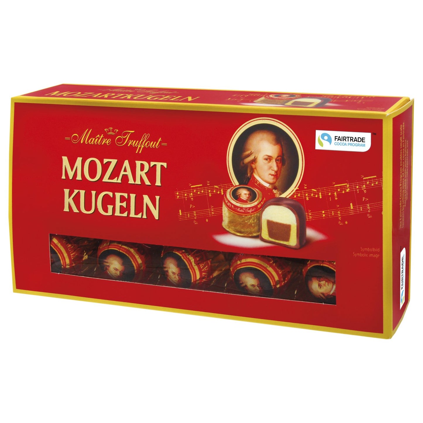 Mozart Kugeln carton of milk & dark chocolate pistachio marzipan bonbons,200g