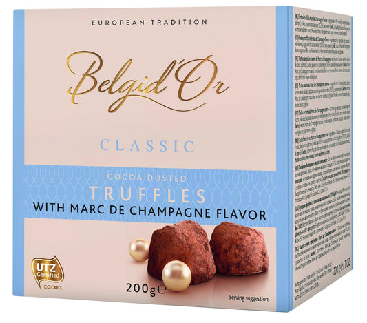 Belgian cocoa dusted truffles with Marc de Champagne flavour 200g