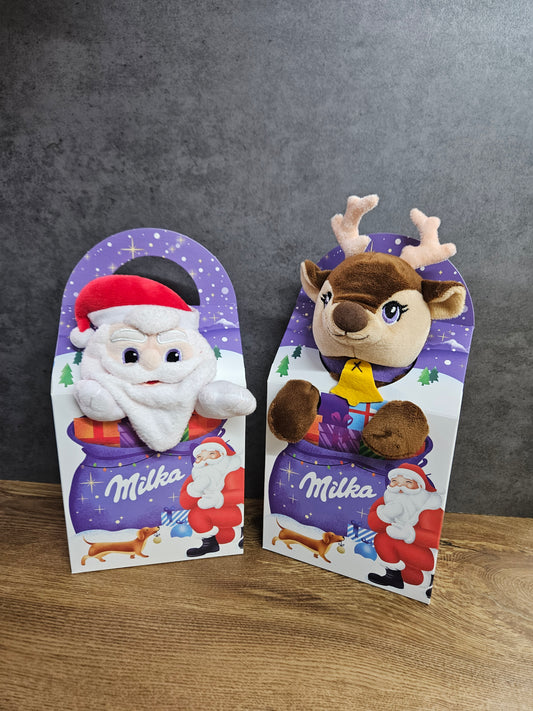 Milka plush toy gift box with Oreo bar, 2 x Milk cow bars and mini Snowballs bag, 96g