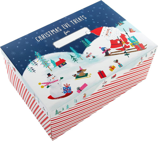 Christmas Eve Box for Kids - Father Christmas and Snowman Illustrated Design