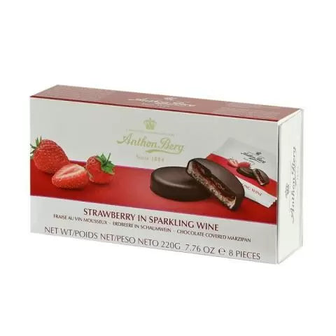 Anthon Berg Strawberry In Sparkling Wine Chocolate Covered Marzipan 220g