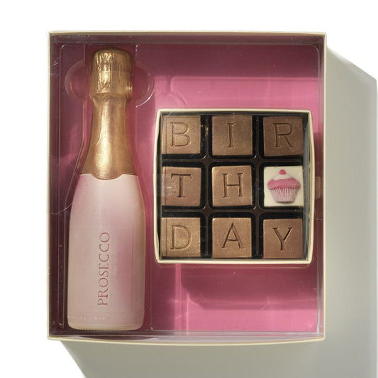 Handmade milk and white chocolate bottle & Birthday set, 21x20x5cm, 340g