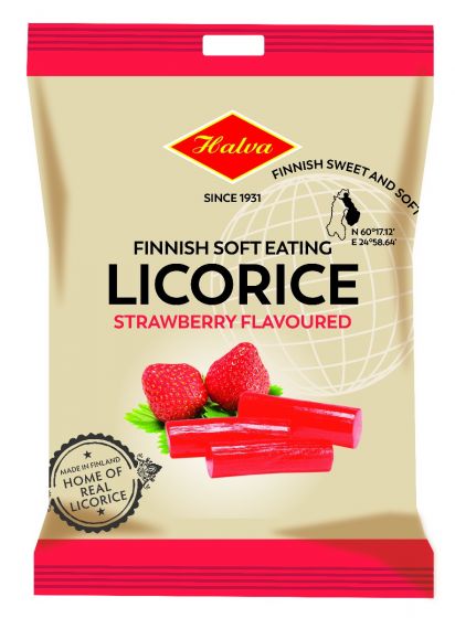 Finnish Soft Eating Strawberry Licorice Bag 200g