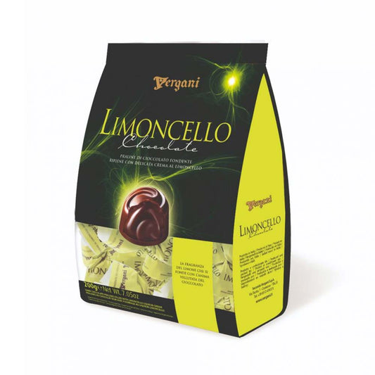 VERGANI DARK CHOCOLATE PRALINES WITH LIMCELLO CREAM