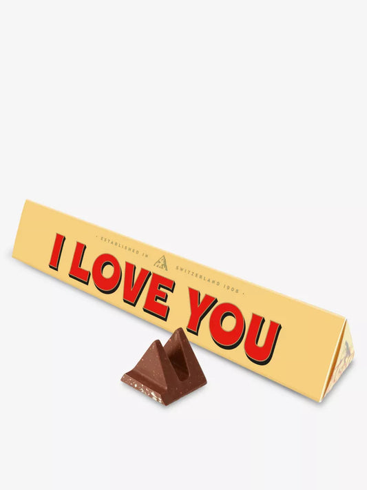 Toblerone I Love You milk chocolate and nougat bar 100g