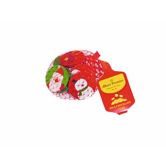 Belgian chocolate coins, reindeer, snowman, and santa