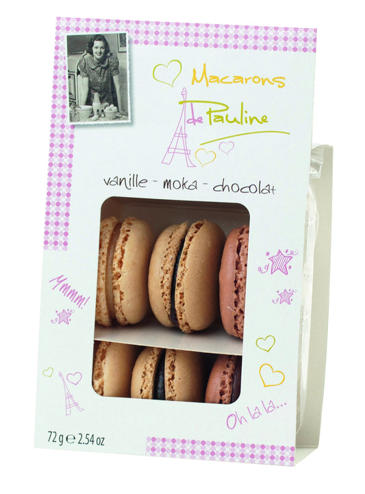 Macarons (vanilla, mocha & Chocolate)