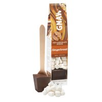Gnaw milk chocolate gingerbread hot chocolate spoon with mallows,40g