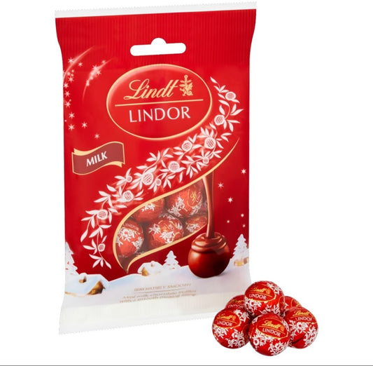 Lindt Lindor Christmas Milk Chocolate Mini Truffles Bag 80g