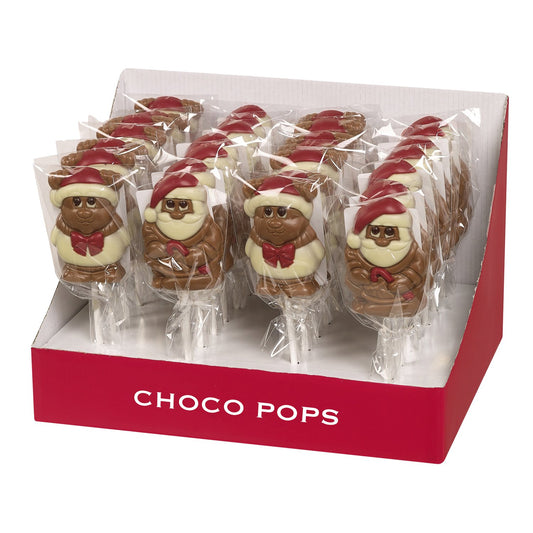 Decorated milk choc Christmas figure lollies, 30G