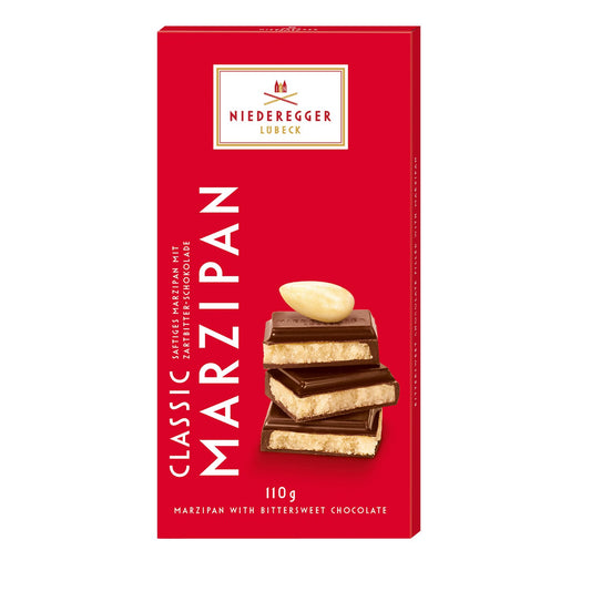 Classic dark chocolate covered marzipan bar 110g